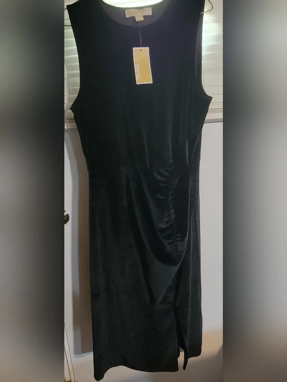 Michael Kors Black Velvet Sleeveless Dress Size L. NWT
